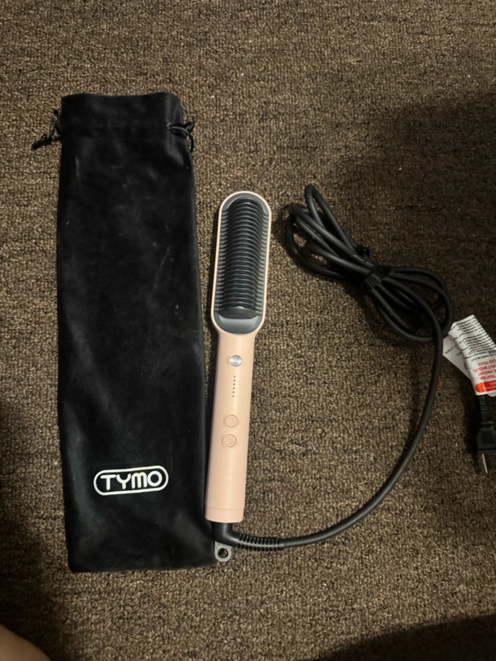 TYMO Rose Gold Ceramic Hair Straightening Brush - Sleek Heat Styling